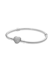Moments Sparkling Heart & Snake Chain Bracelet
