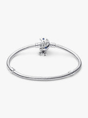 Pandora Moments Sparkling Moon Clasp Snake Chain Bracelet