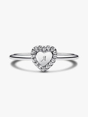 Engravable Heart Halo Ring