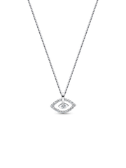 Pandora Talisman Sterling Silver Lab-Grown Diamond Evil Eye Pendant Necklace