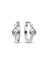 FINAL SALE - Pandora Infinite Sterling Silver Lab-grown Diamond Hoop Earrings