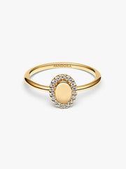 Engravable Oval Halo Ring