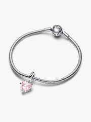 FINAL SALE - Pink Family Tree & Heart Dangle Charm