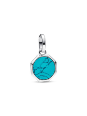 FINAL SALE - Turquoise-colored Engravable Mini Medallion Charm