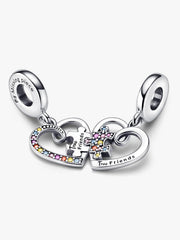 Splittable Puzzle Piece Hearts Dangle Charm