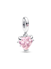 FINAL SALE - Pink Family Tree & Heart Dangle Charm