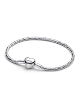 Heart Clasp Faceted Snake Chain Bracelet