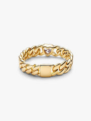 Heart Cuban Chain Ring