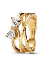 Sparkling Bow & Crossover Band Ring