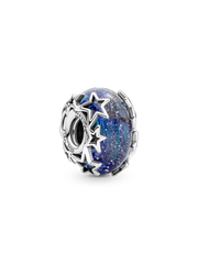 Galaxy Blue & Star Murano Charm