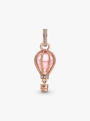 Sparkling Pink Hot Air Balloon Dangle Charm