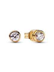 Pandora Era Bezel 14k Gold Lab-grown Diamond Earrings