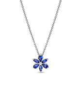Sparkling Blue Herbarium Cluster Pendant Necklace