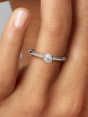 Pandora Era Bezel Sterling Silver Lab-grown Diamond Ring