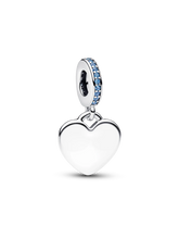 Engravable Heart Pink Stone Dangle Charm