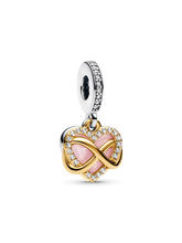 Sparkling Infinity Heart Dangle Charm