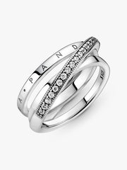 Crossover Pavé Triple Band Ring
