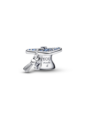 Sparkling Blue 2026 Graduation Cap Charm