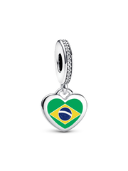 Brazil Flag Heart Charm