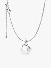 June Birthstone Heart Pendant Necklace