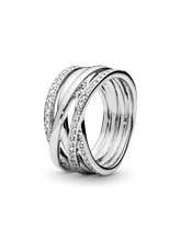 Sparkling & Polished Lines Ring