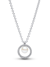 Treated Freshwater Cultured Pearl & Pavé Collier Necklace