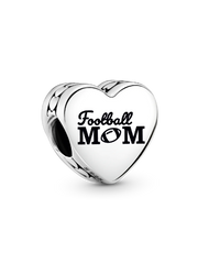 Football Mom Heart Charm