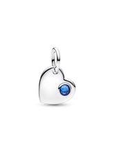 June Engravable Heart White Stone Dangle Charm
