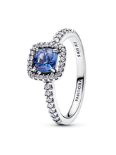 Sparkling Square Halo Ring