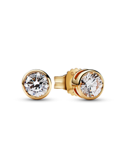 Pandora Era Bezel 14k Gold Lab-grown Diamond Earrings