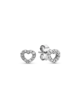 Open Heart Stud Earrings