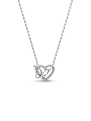 Entwined Heart & Butterfly Pendant Necklace