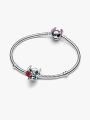 Disney Stitch Rose Murano Glass Charm