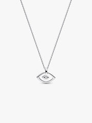 Pandora Talisman Sterling Silver Lab-Grown Diamond Evil Eye Pendant Necklace