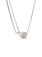 FINAL SALE - Pandora Infinite 14k White Gold Lab-grown Diamond Double Chain Collier Necklace