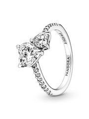 Double Heart Sparkling Ring