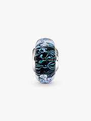 Wavy Fancy Pink Murano Glass Charm
