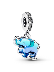 Blue Murano Glass Elephant Dangle Charm