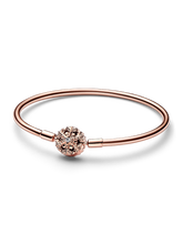 FINAL SALE - Pandora Moments Sparkling Snowflake Clasp Bangle
