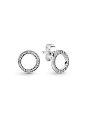 FINAL SALE - Sparkling Circle Stud Earrings