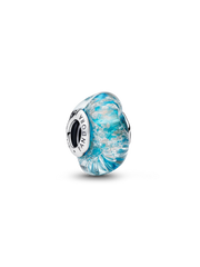 Turquoise Murano Glass & Glitter Charm