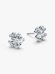Sparkling Lucky Clover Stud Earrings