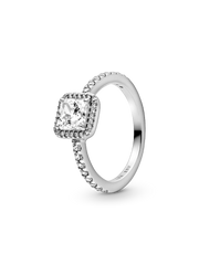 Square Sparkle Halo Ring