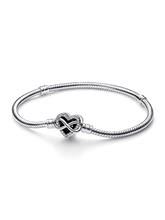 Pandora Moments Sparkling Infinity Heart Clasp Snake Chain Bracelet