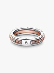 Pandora Signature Two-tone Logo & Pavé Ring