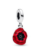 Red Flower Dangle Charm