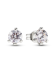 FINAL SALE - Pandora Nova 14k White Gold Lab-grown Diamond Earrings