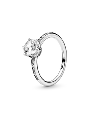 Clear Sparkling Crown Solitaire Ring