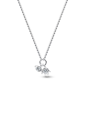Pandora Talisman Sterling Silver Lab-Grown Diamond Evil Eye & Hamsa Hand Dangle Pendant Necklace