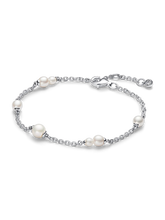 Treated Freshwater Cultured Pearl Station Chain Bracelet